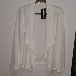 NWT Doublju Off White Women's Open Blazer Jacket Size 1X Plus Size